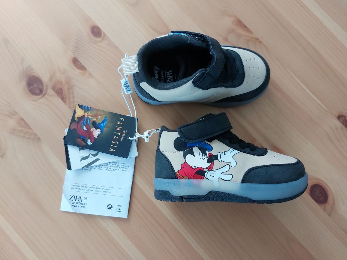 Zara botki buty trzewiki wiosenne  mickey miki chłopięce świecące 21