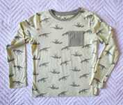 Bluzka jasna zielona dinozaury kieszonka H&M r. 122/128 6-8 lat