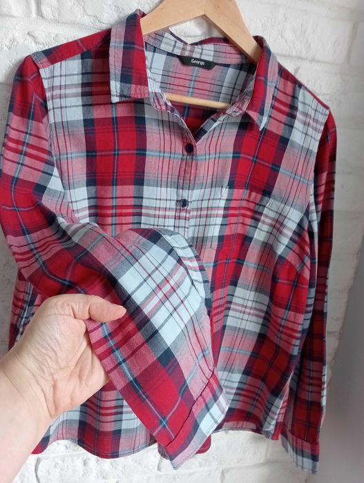 Bawełniana koszula rozpinana damska w kratę 46/3XL/18 George