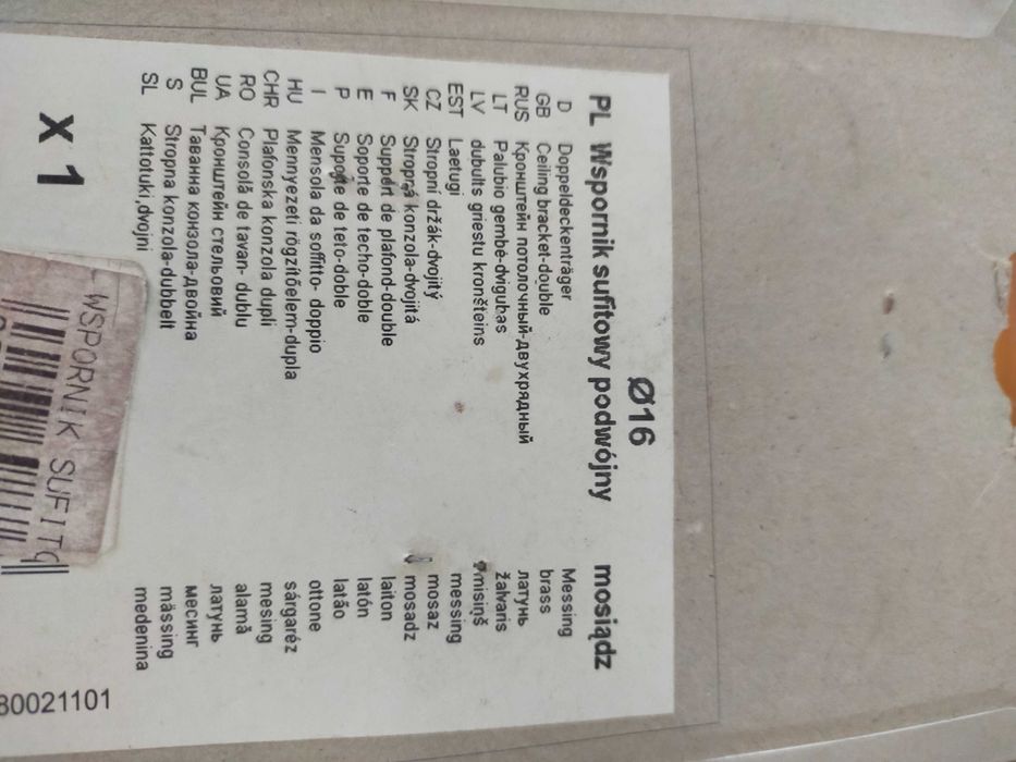 Wspornik sufitowy+ zakończenie