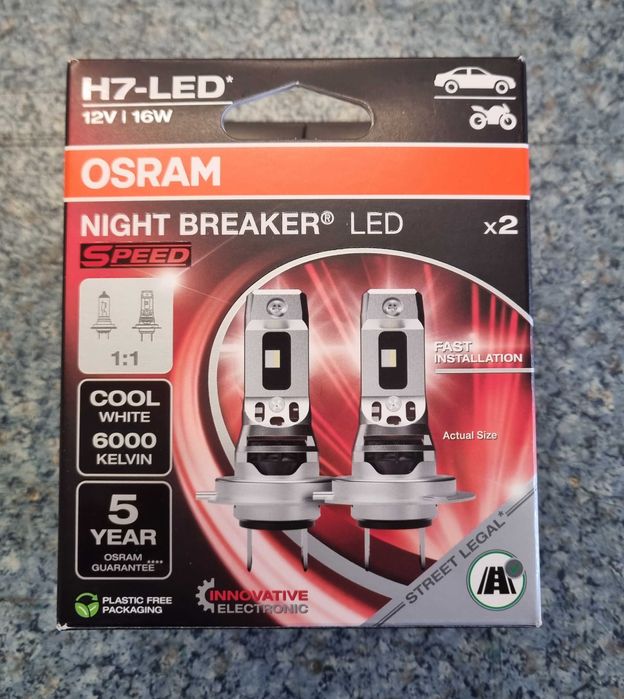 Halogeny H7 LED OSRAM NIGHT BREAKER SPEED Plug'Play Homologowana 6000K