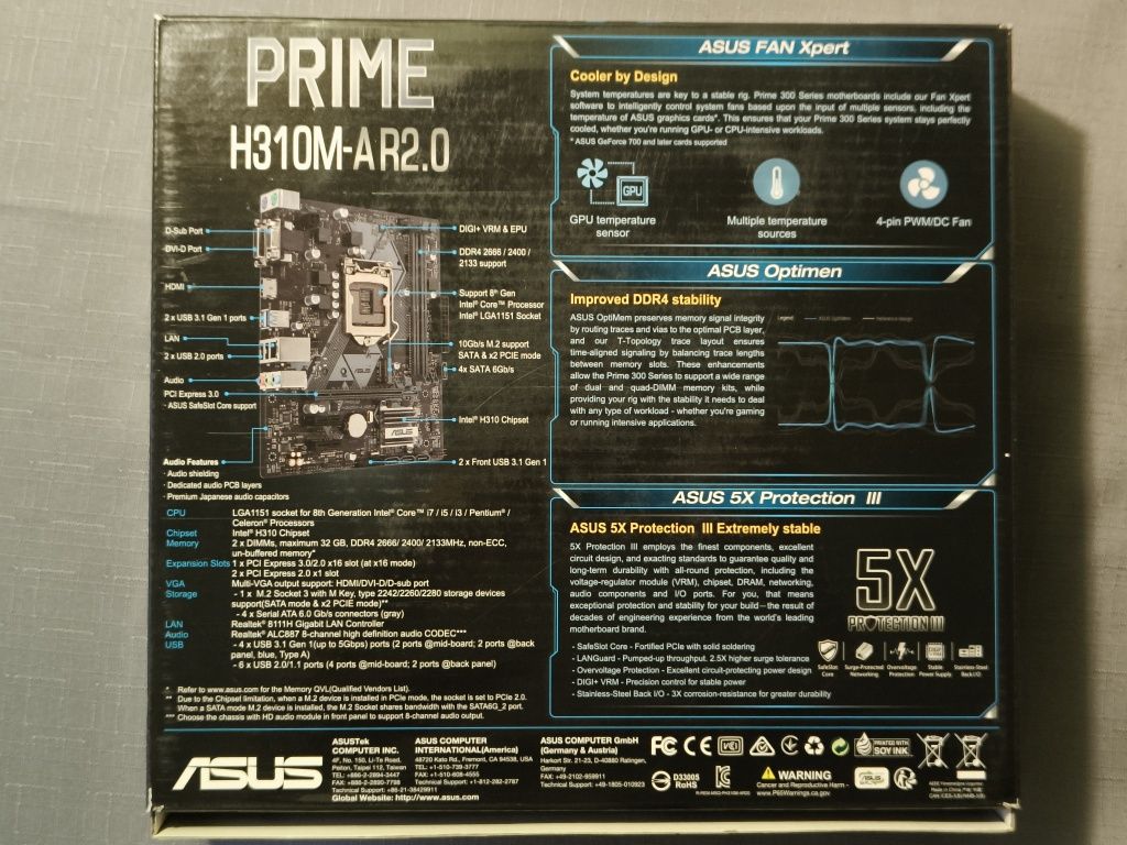 i5 9400f + ASUS H310-A R2.0 + 2x8GB DDR4-2666