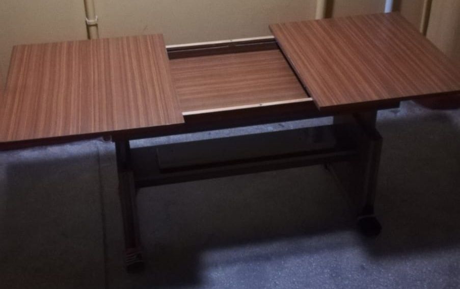 Ława stołowa, duża, rozkładana i podnoszona PRL