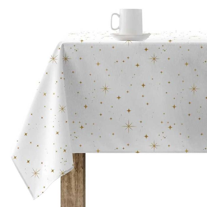 Obrus plamoodporny biały gwiazdki zima święta 100 x 140 cm bawełna