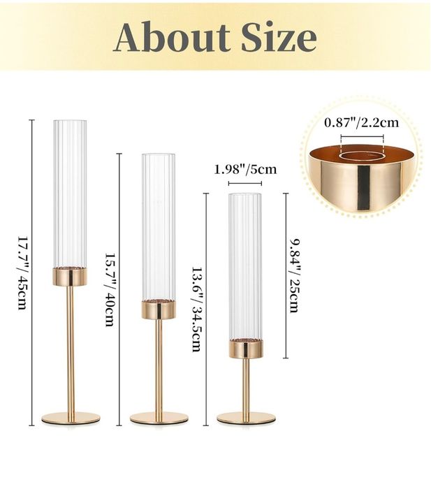 Набір золотих підсвічників Hewory. 6шт.