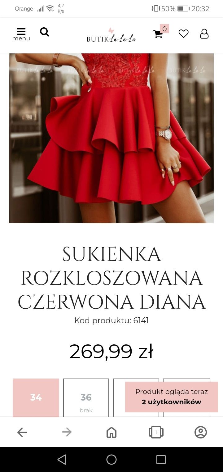 Sukienka czerwona koronkowa