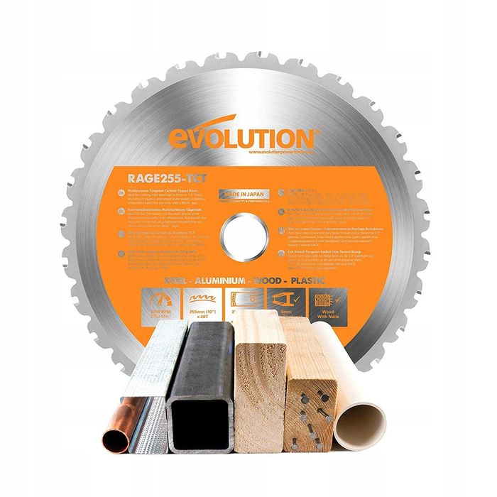 Універсальне пильне полотно, диск, круг EVOLUTION 255 мм 28T TCT Англі