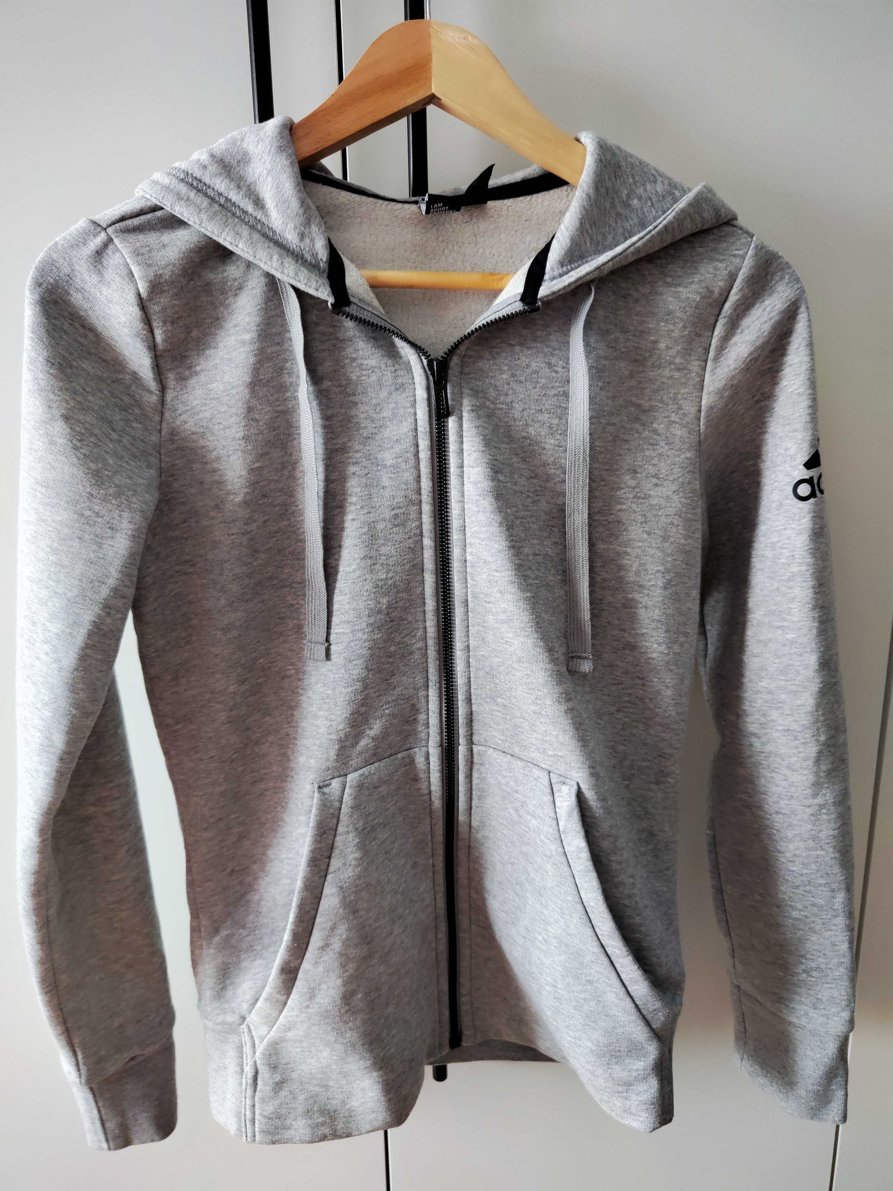 Szara bluza adidas,suwak, xs