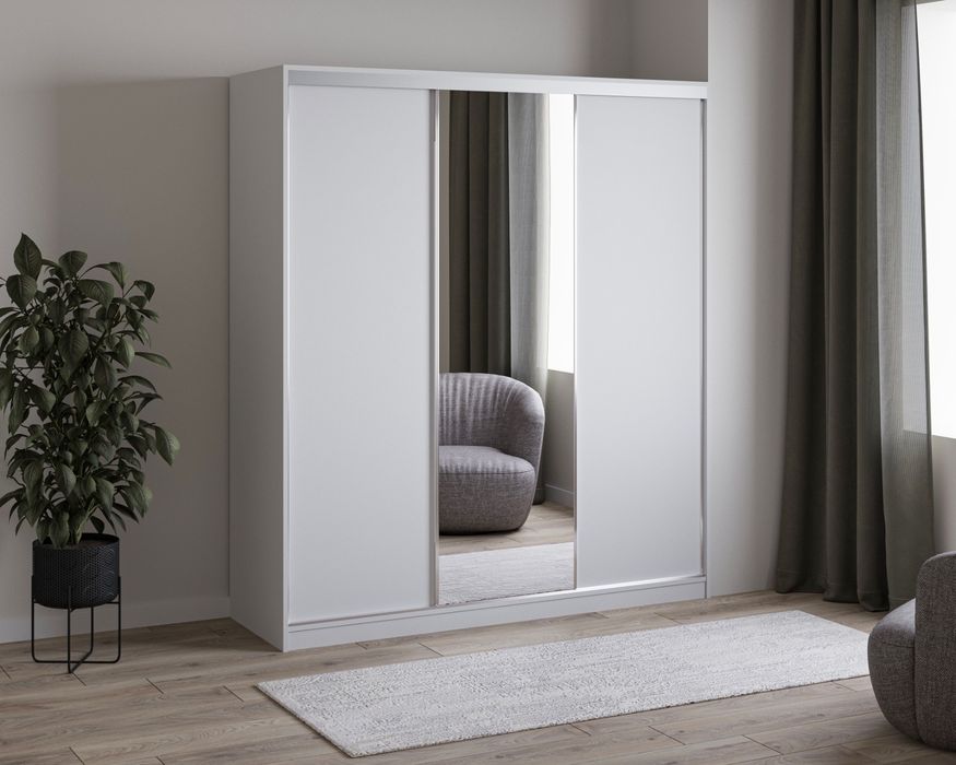 Szafa przesuwna 180 cm z dużą ilością półek PROMOCJA