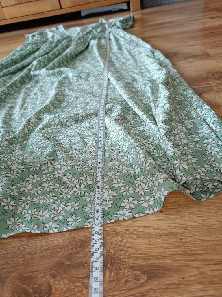 Sukienka damska letnia midi XL XXL Boho kobieca zielona dziewczęca 44