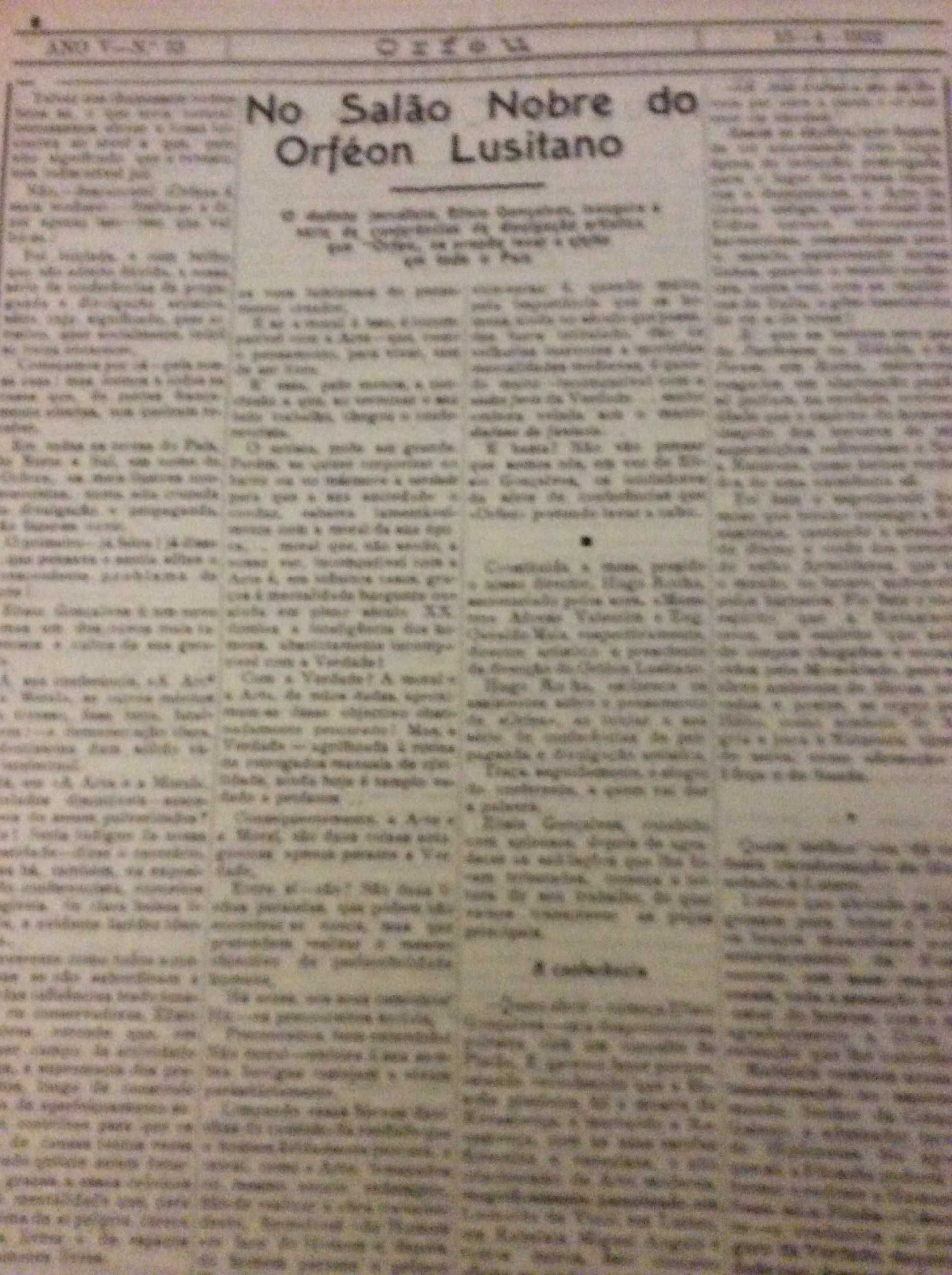 Orfeu. Jornal de arte. N.º 53, Pôrto 15 de Abril de 1932