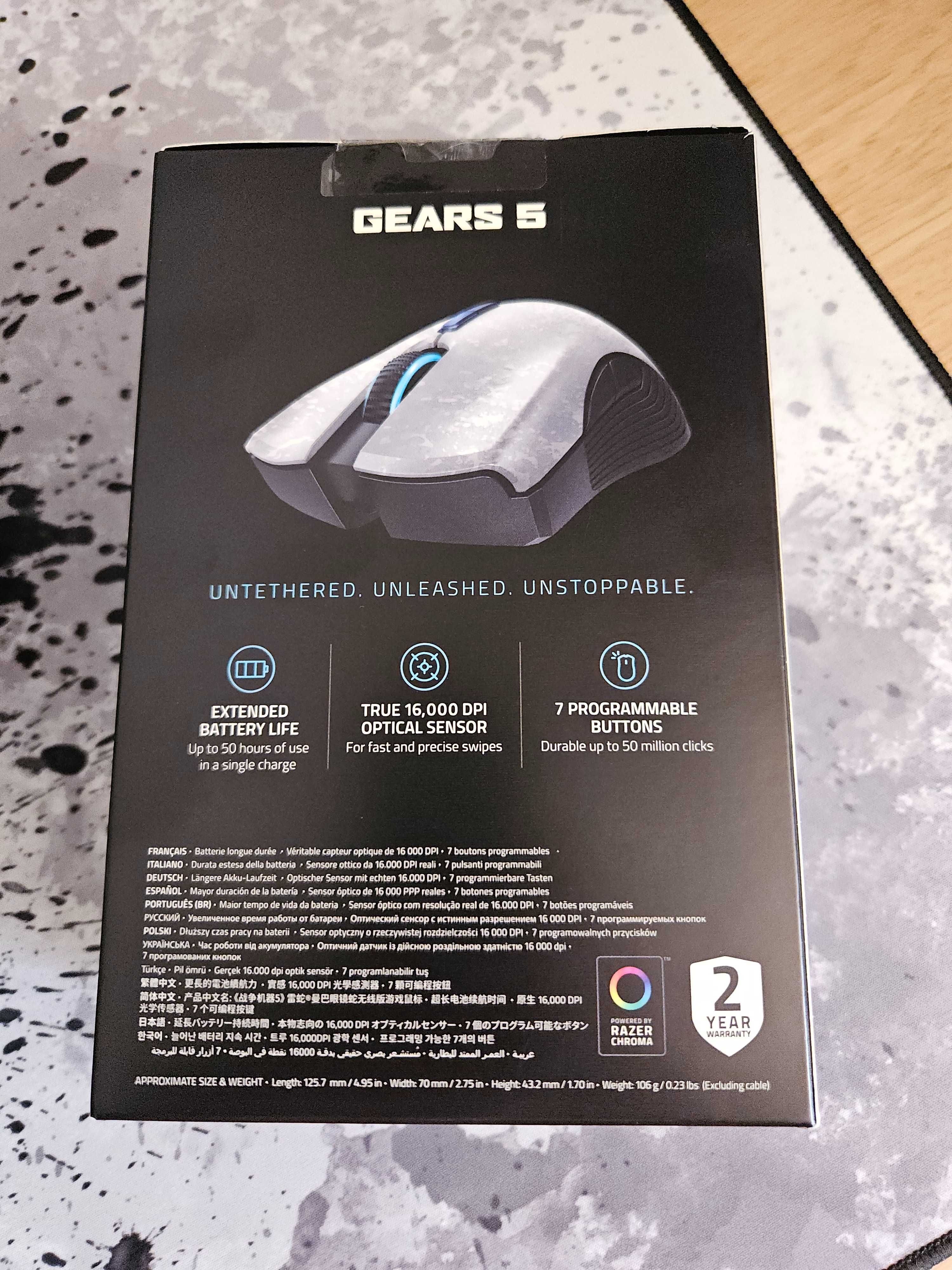 Myszka bezprzewodowa Razer Mamba Wireless wersja Gears of War