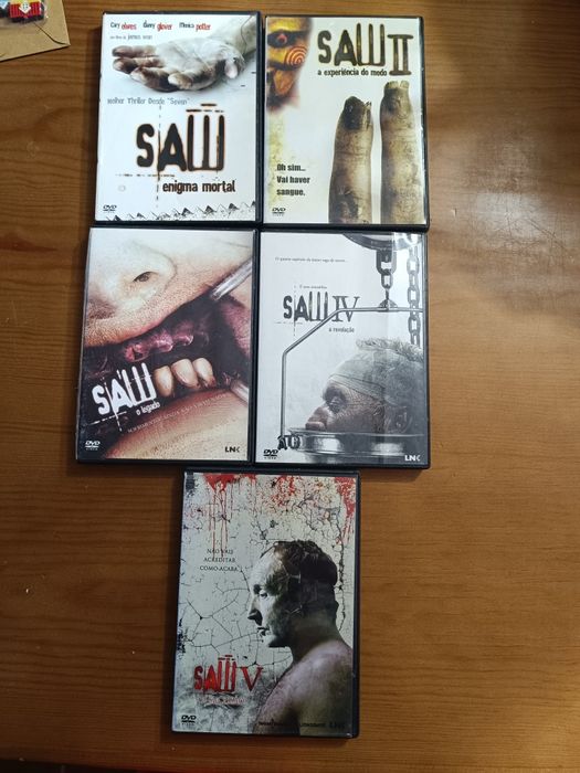 Coleção de filmes da saga "Saw" em DVD (portes grátis)