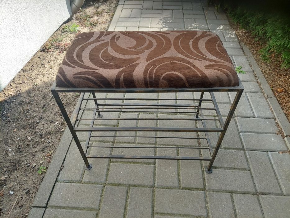 Stojak ławka na buty loft metaloplastyka