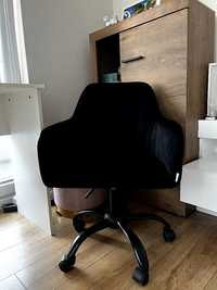 Krzesło welurowe obrotowe czarne