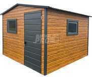 Schowek domek ogrodowy 3x3m drewnopodobny antracyt  dwuspadowy GP448