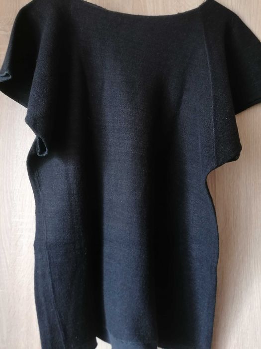 Bluzka, koszulka, podkoszulek, bawełna drapowana. Czarna.