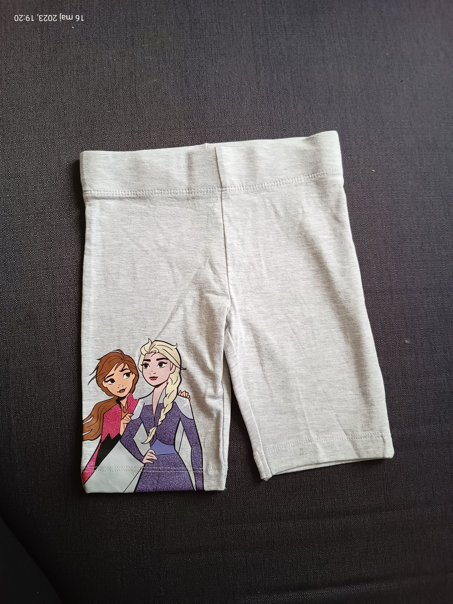 Krótkie legginsy leginsy getry kolażowówki Frozen Elsa i Anna Frozen