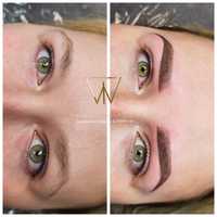 Brwi permanentne maszynowe. Ombre. Microblading, Powder effect.