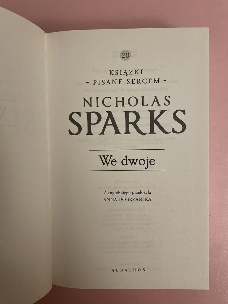 Nicholas Sparks WE DWOJE nowa
