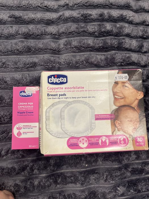 Набор прокладки на грудь и крем для сосков Chicco