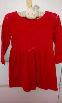 H&m sukienka 98/104 czerwona,koronkowa,wesele,święta