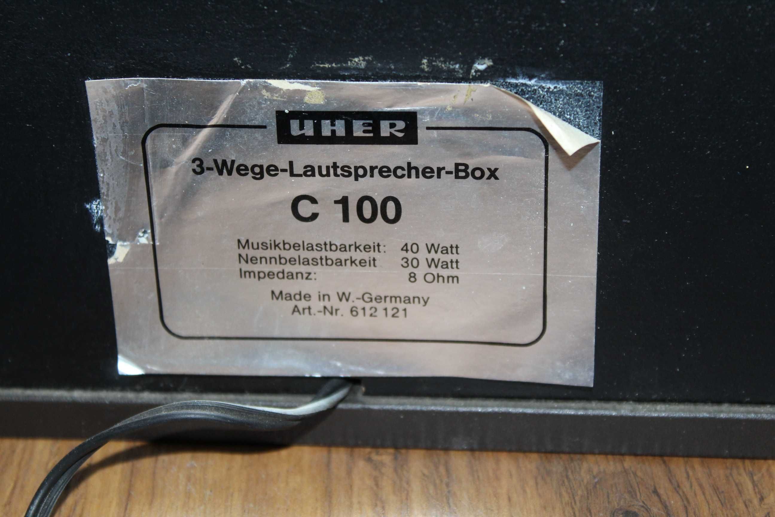 UHER C 100 Kolumny głośniki 3 way speaker vintage Wysyłka