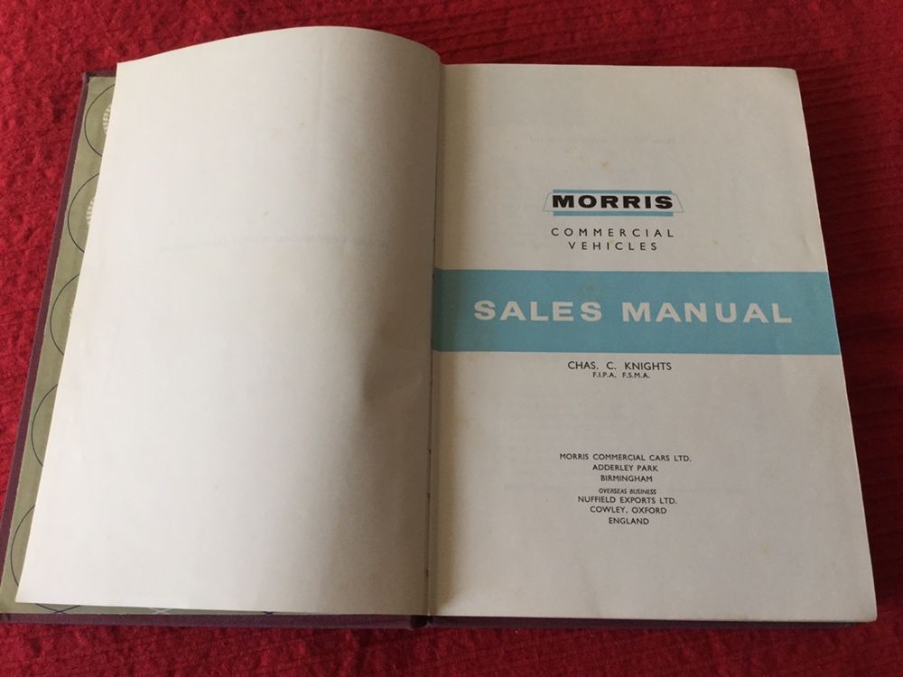 Morris Commercial Vehicles Sales Manual