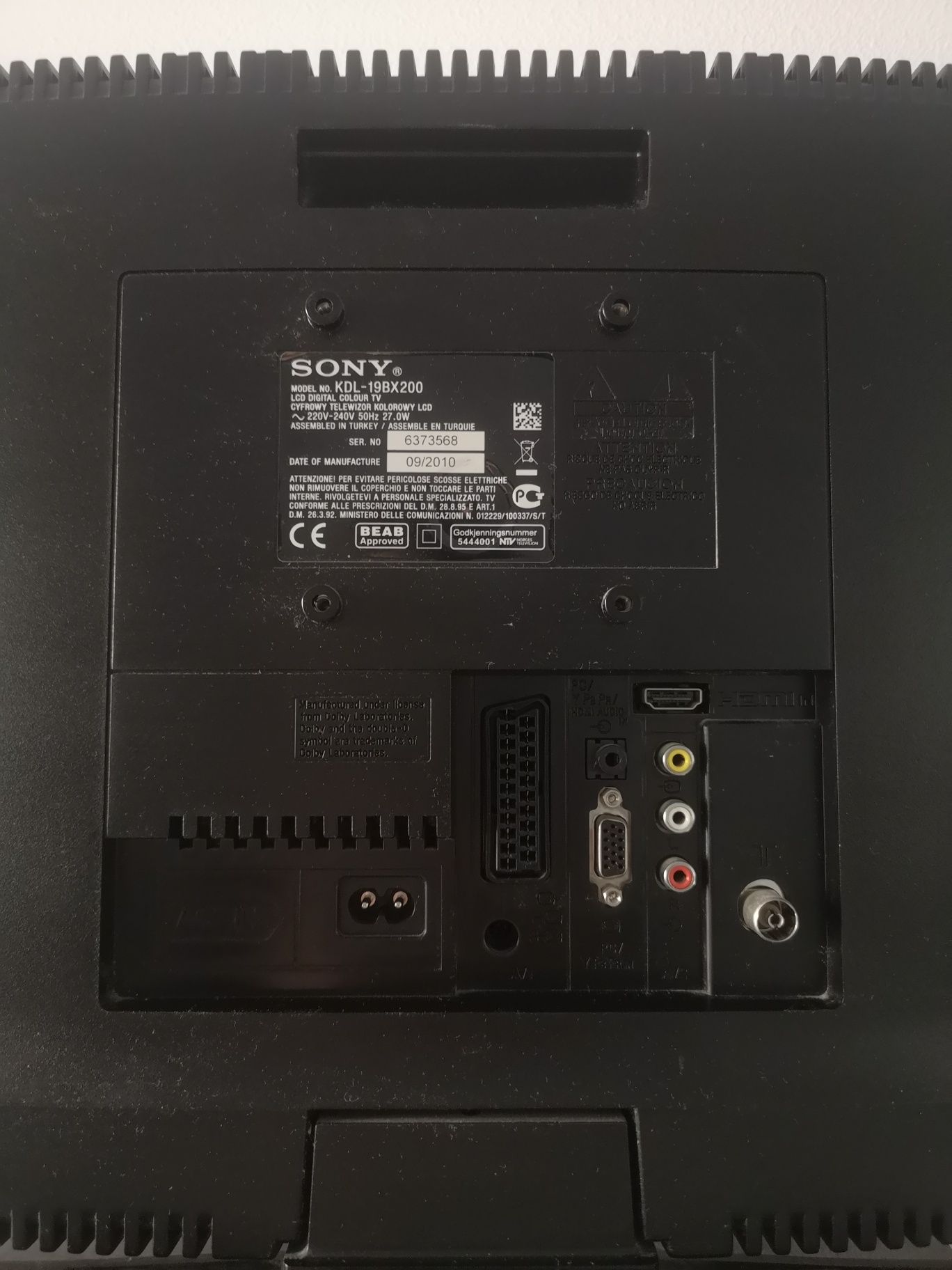 Sony bravia kdl-19bx200