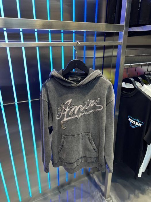 AMIRI худи оверсайз серое мужское женское кофта с капюшоном оригинал