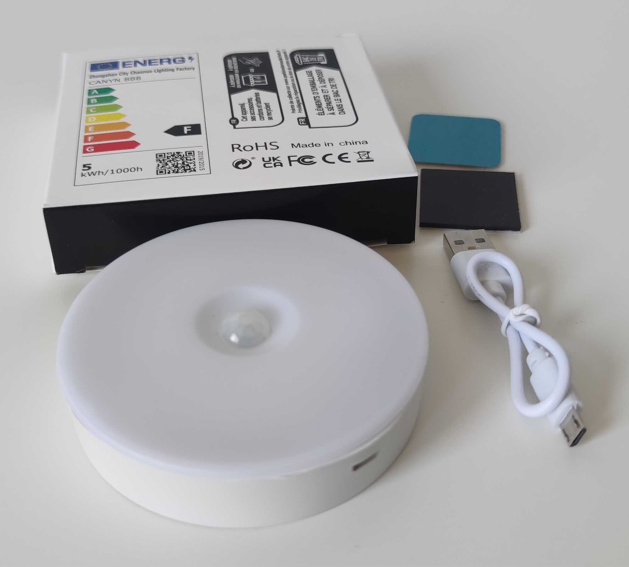5x Lampka Nocna LED Bezprzewodowa Czujnik Ruchu Zmierzchu USB Magnez