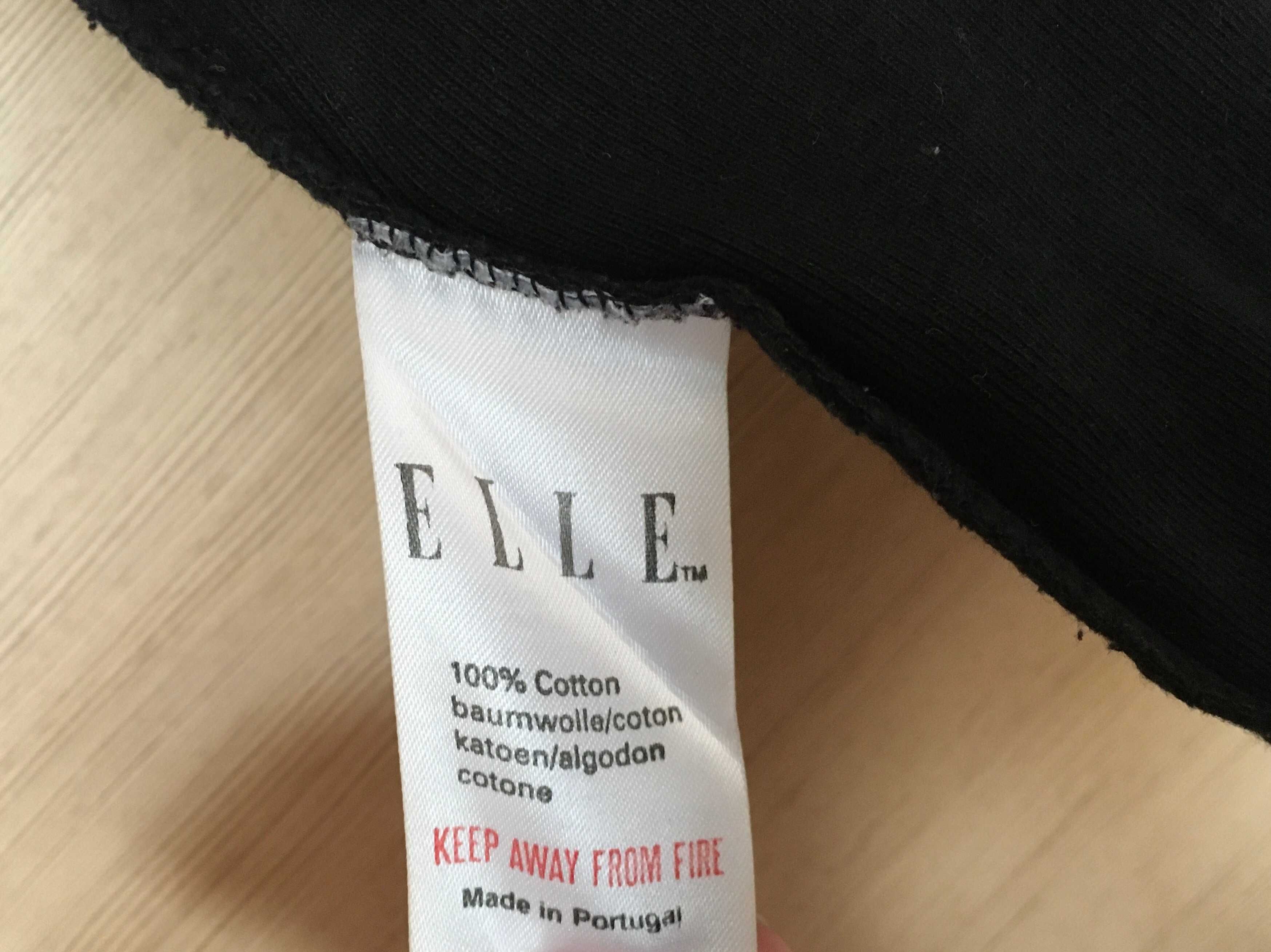 Czarna bluzka, bluzeczka, koszulka krótka z krótkim rękawem Elle