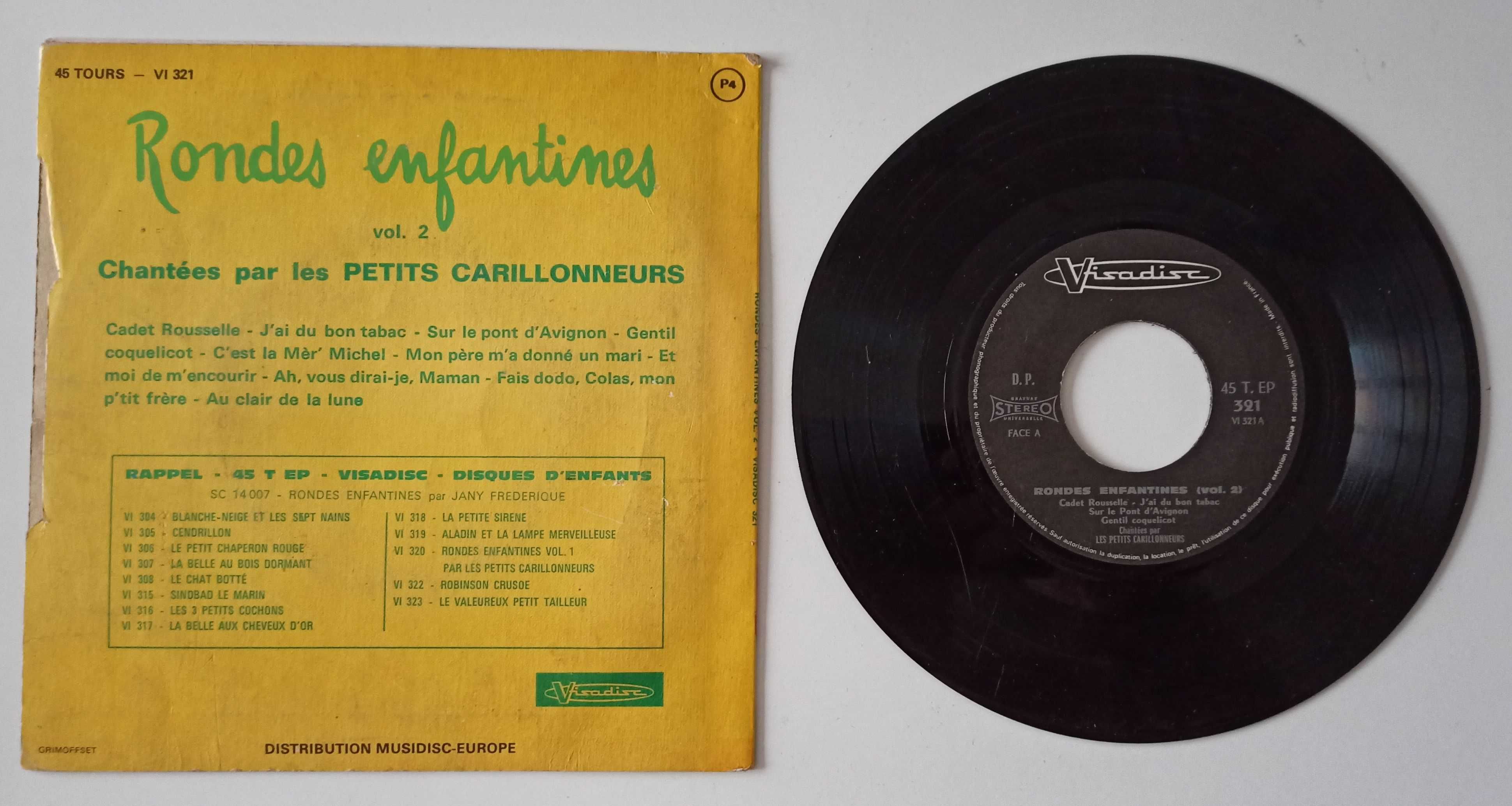 Rondes Enfantines Vol. 2 - Les Petits Carillonneurs 7" LP kołysanki FR