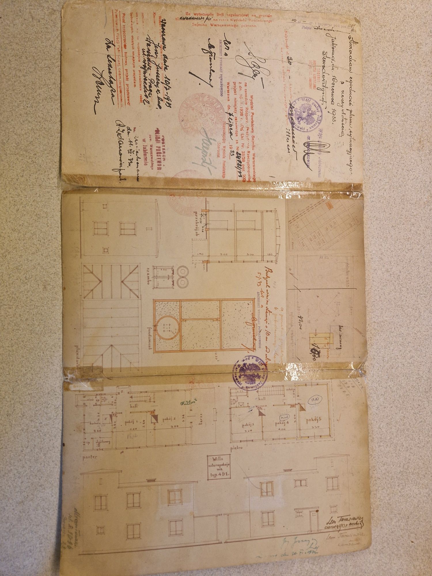 Projekt  1933 rok Maurycy Potocki Oryginał