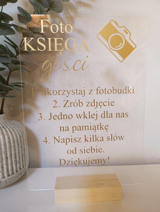 Tabliczka weselna foto księga gości