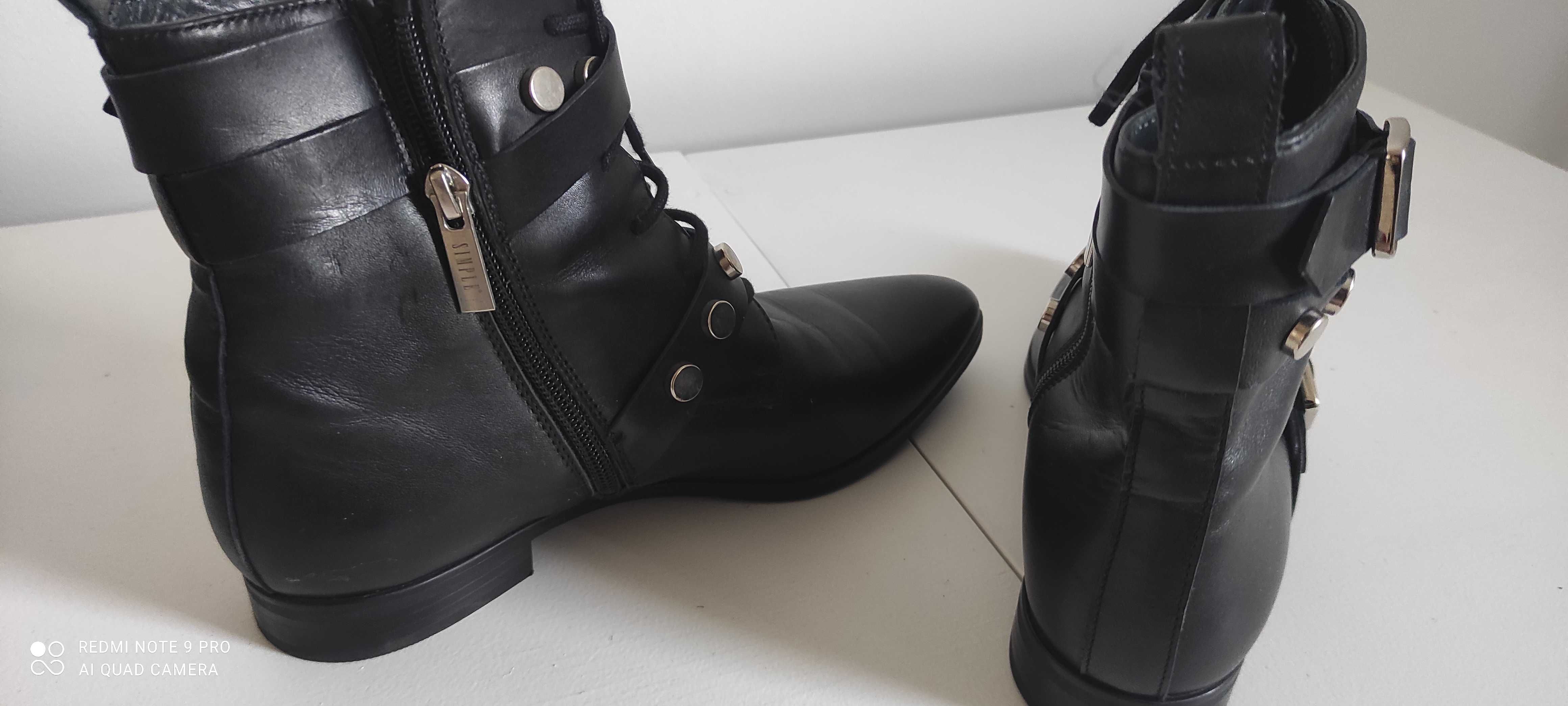 SIMPLE buty botki SKÓRA 37 Idealne