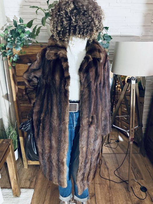 Czekoladowe futro naturalne L40