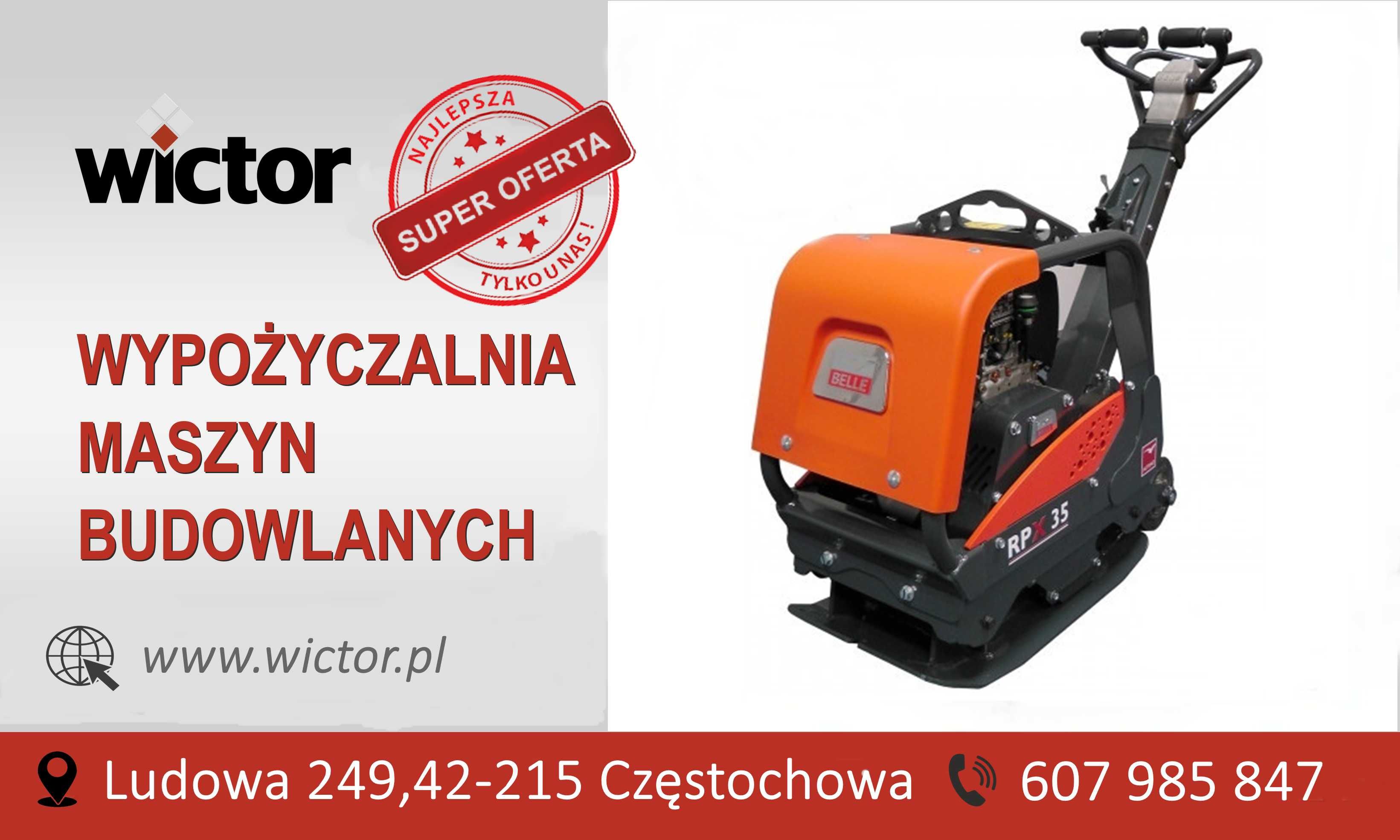 Zagęszczarka 185kg ubijak wynajem-wypożyczalnia Częstochowa