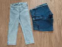 Jeansowe krótkie spodenki + rybaczki H&M 146 / 152 cm 11-12 lat