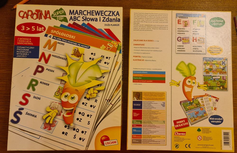 Marcheweczka ABC słowa, zdania + mówiąca i świecąca marchewka + gratis