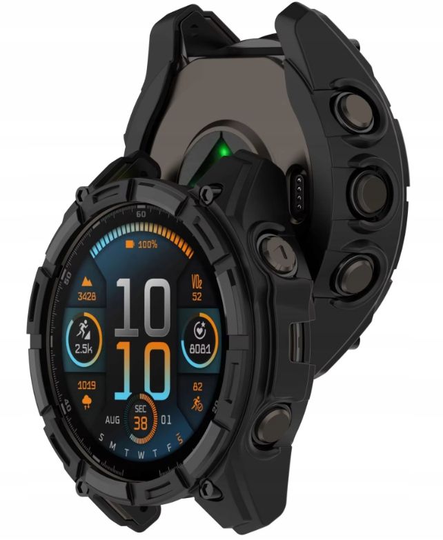 2 X Szkło Hartowane 9H + Etui Silikonowe do Garmin Fenix 8 51mm