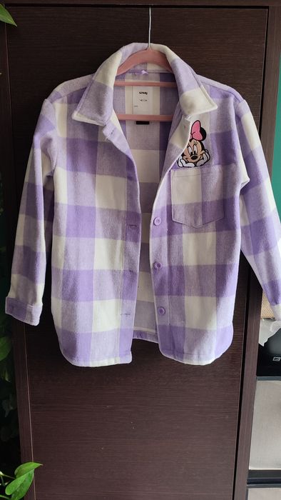 Kurtka koszulowa w kratę dziewczęca 140 Myszka Minnie