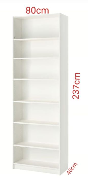 Regał Billy biały Ikea z nadstawką 237x80x40