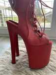 Buty exotic pleaser rebel czerwony mat