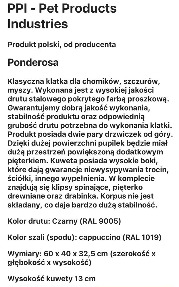 Klatka dla gryzoni myszy 60x40 chomika