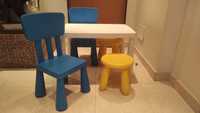 Mesa, cadeiras e bancos IKEA