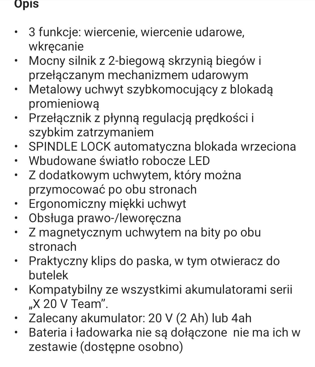 Sprzedam wiertarkowkretarke udarową parkside