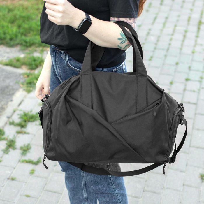 Жіноча дорожня спортивна сумка з відділом для взуття Vast 27 л Чорний