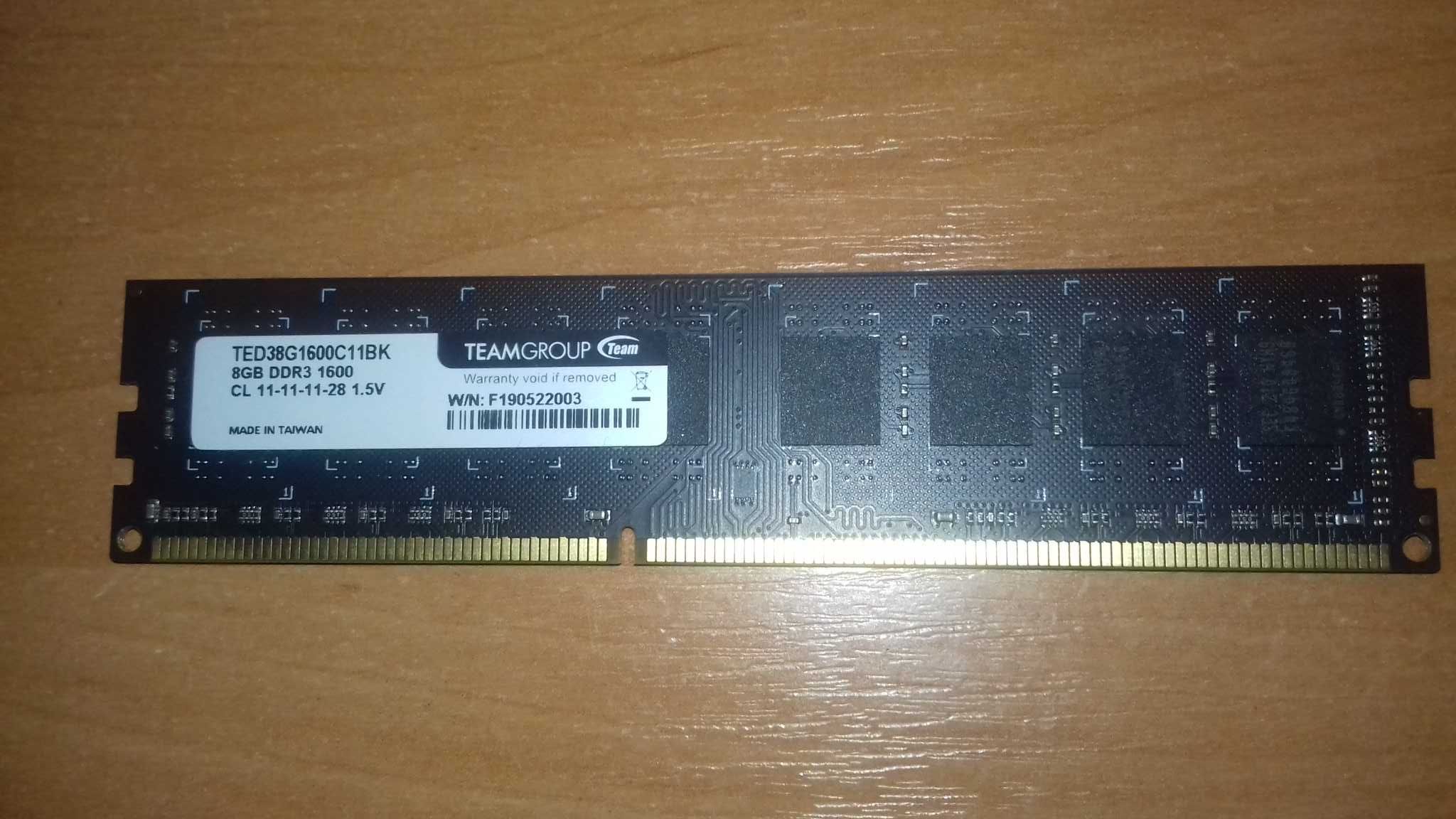 Оперативная память Teamgroup 8 GB DDR3 1600 MHz