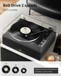 All-in-One odtwarzacz płyt winylowych Bluetooth, GRAMOFON 2-biegowy